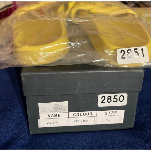 Anthropologie Silent D Ayda Woven Yellow Slide Sandals NWT Size 10 - Picture 11 of 13